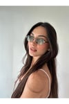 Yoda Unisex Küçük Dikdörtgen Retro Füme Çerçeve Yeşil Cam Uv400 Güneş Gözlüğü