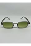 Yoda Unisex Küçük Dikdörtgen Retro Füme Çerçeve Yeşil Cam Uv400 Güneş Gözlüğü