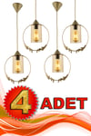 4 Adet Haliç Tekli Avize Eskitme Bal Akrilik