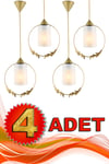 4 Adet Haliç Tekli Avize Eskitme Beyaz Akrilik