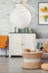 Alaca Tavan Montaj Tekli Avize Beyaz Beyaz Cam