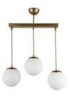 Alegro 3.lü Sıralı Avize Eskitme Beyaz Cam