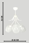 Erden 3.Lü Şeffaf Camlı Avize Beyaz