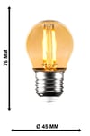 G45 Rustik Led 3 Adet Ampul Sarı Top