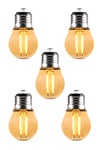 G45 Rustik Led 5 Adet Ampul Sarı Top