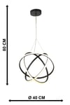 Kapella Ledli Avize Siyah 38 Cm