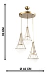 Lapis 3.lü Eskitme Beyaz Camlı Avize