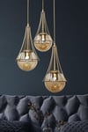 Lapis 3.lü Eskitme Bal Camlı Avize