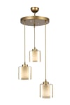 Nitra 3.lü Avize Eskitme Bal Çift Cam