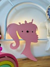 Prenses Pilli Aplik Pembe Ahşap