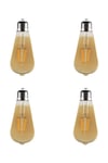 Rustik Led 4 Adet Ampul Sarı Armut