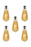 Rustik Led 5 Adet Ampul Sarı Armut