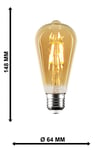 Rustik Led 5 Adet Ampul Sarı Armut