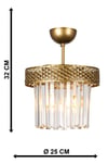 Sitrus 2.li Eskitme Lux Kristal Taşlı Avize