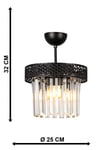 Sitrus 2.li Siyah Lux Kristal Taşlı Avize