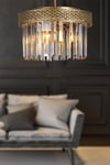 Sitrus 3.lü Eskitme Lux Kristal Taşlı Avize