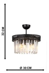 Sitrus 3.lü Siyah Lux Kristal Taşlı Avize