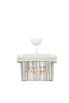 Sitrus 3.lü Beyaz Lux Kristal Taşlı Avize