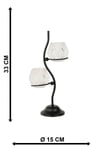 Solis 2.li Camlı Tealight Mumluk Siyah