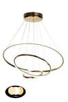 Spin 3.Lü Ledli Avize Gold Kaplama