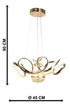 Vargas Ledli Avize Gold Kaplama