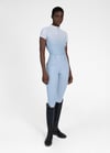 Ombré Kısa Kollu Binici Bluzu (Aqua)