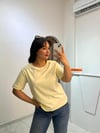 %100 Pamuk Dilvin Bisiklet Yaka Terayağ Sarısı T-shirt