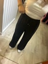 Beli Lastikli Bol Paça Pantolon Siyah