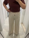 Beli Lastikli Bol Paça Taş Rengi Pantolon