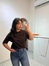Dilvin Bisiklet Yaka Kahverengi T-shirt