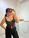 Dilvin Fermuarlı Kahverengi Croptop