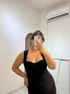 Hola Siyah Dantel Detaylı Balık Elbise