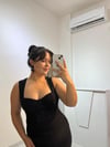 Hola Siyah Dantel Detaylı Balık Elbise