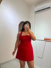 Kırmızı Halter Yaka Mini Elbise