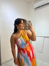Lilya Soft Renkli Bel Dekolteli Tek Omuz Elbise
