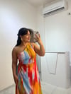 Lilya Soft Renkli Bel Dekolteli Tek Omuz Elbise