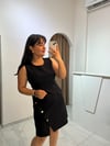 Siyah Gold Tokalı Şehir Boy Elbise
