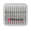 AsBeauty Elmas Kaplamalı 10'lu paket Tırnak Frezi -Elmas K.F-Yivli Oval Mum Alevi-18 mm-Kı