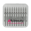 AsBeauty-Elmas Kaplamalı 10'lu Paket Tırnak Frezi - K.F-Yivli Oval Mum Alevi-21 mm-Kı