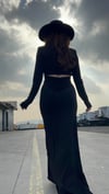 Arka Bel Büzgülü Elbise