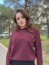 Bordo Taşlı Kazak