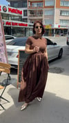 Kahverengi Uzun Elbise 