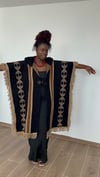 Siyah Etnik Desenli Panço