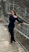 Siyah Güllü Elbise