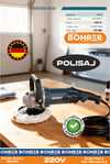 180MM 6 KADEME DEVİR AYARLI 1300W 3000RPM OTO PASTA CİLA POLİSAJ MAKİNESİ