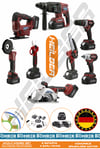 ALMAN 4 AKÜ 2 ŞARJ CİHAZI V598 PROFESYONEL 8 MAKİNE KOMBO SET , KIRMIZI ÇANTA