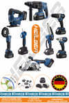 ALMAN 4 AKÜ 2 ŞARJ CİHAZI V598 PROFESYONEL 8 MAKİNE KOMBO SET , MAVİ ÇANTA