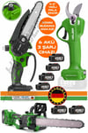 ALMAN 6 AKÜLÜ 10-15CM AKÜLÜ BUDAMA TESTERE + GREEN 30MM BUDAMA MAKASI + 30CM YAĞLI BUDAMA TESTERESİ