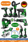 Alman 9 Makine Kombo Set BA01083Y 6 Akülü 2 Şarjlı Kömürsüz V598 5Ah Profesyonel -GREEN YEŞİL