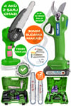 ALMAN GREEN V598/21V +4 BATARYA , AKÜLÜ 10-15CM DAL BUDAMA TESTERESİ VE 30MM YEDEK BIÇAK ŞARJLI BAĞ MAKASI